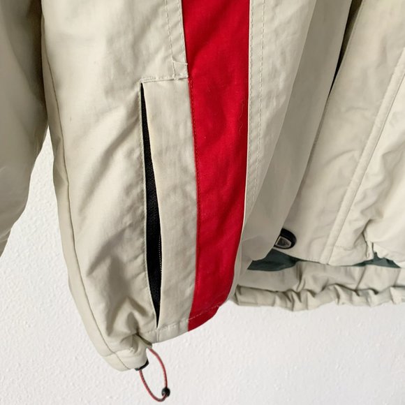 MARKER Off White with Red and Black Stripes Ski Snowboard Sporty Jacket Medium - Picture 13 of 14